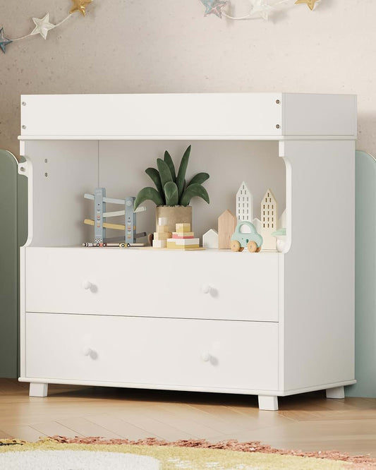 PeacefulHues Baby Changing Table Dresser With 2 Drawers