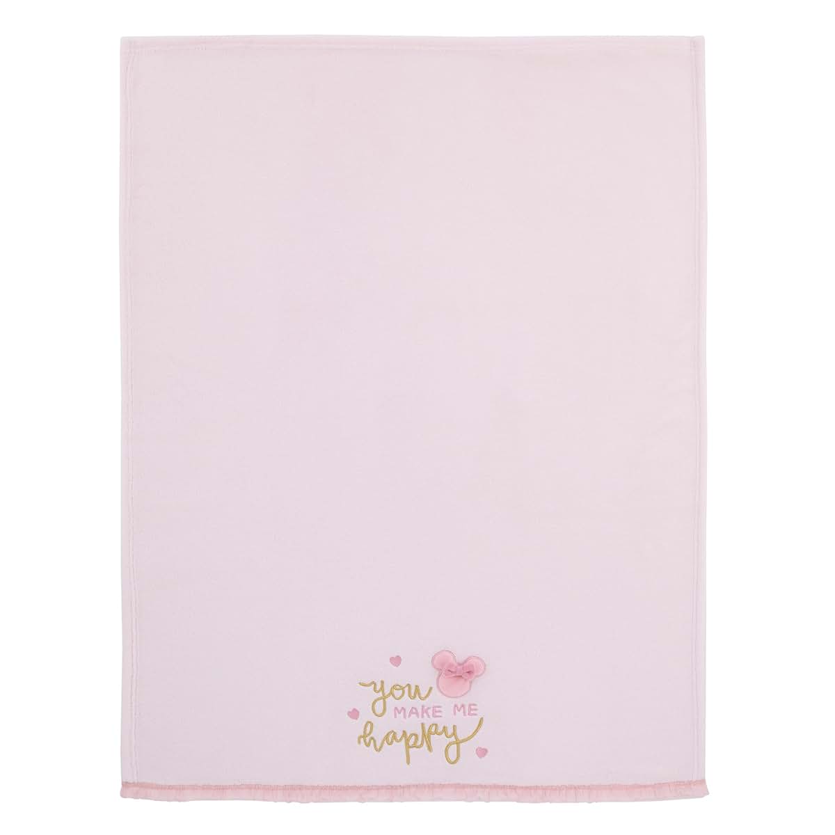 Disney Minnie Mouse My Happy Place Appliqued Baby Blanket Throw