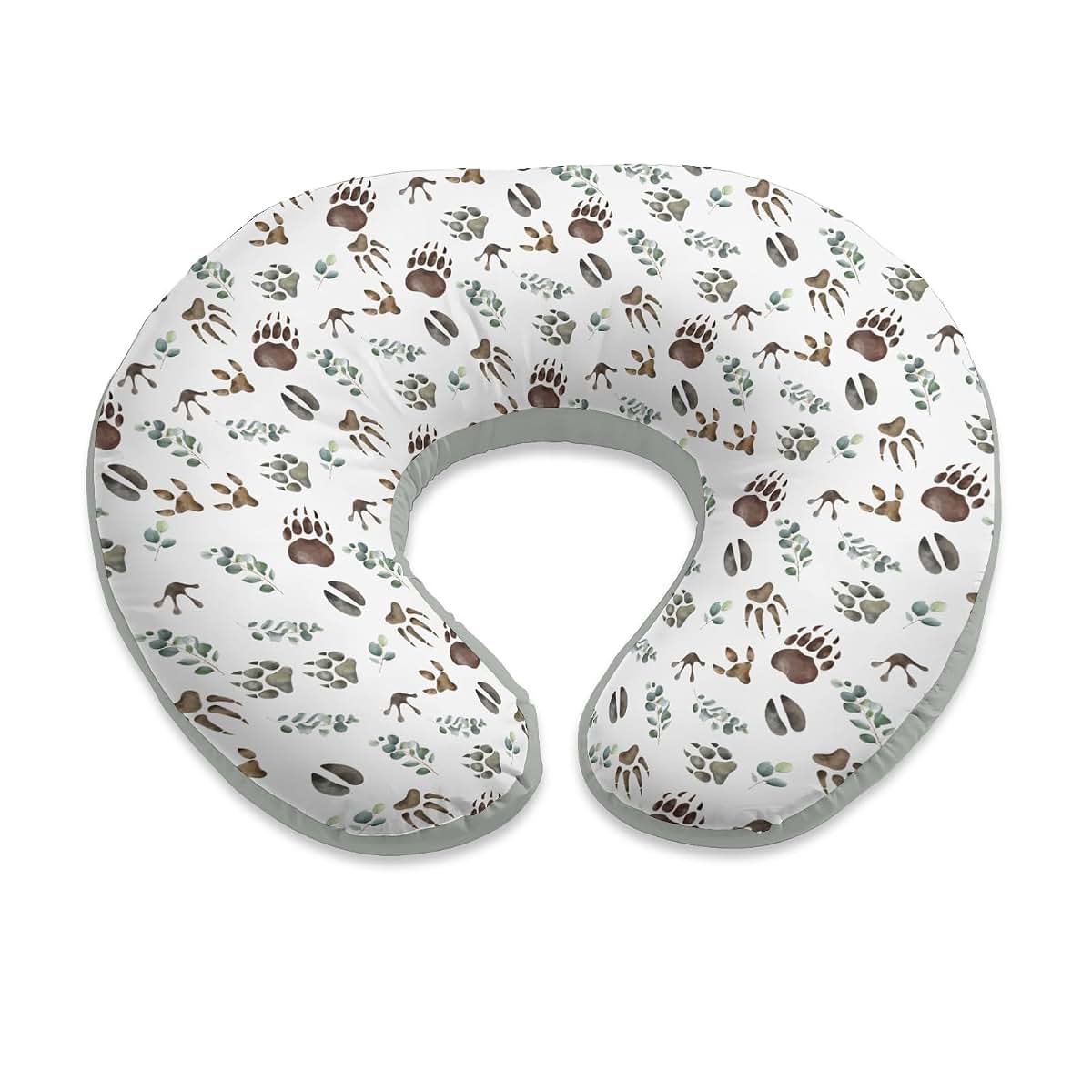 Tewrnvioc Nursing Pillow Cover with Wild Animal Footprints Theme