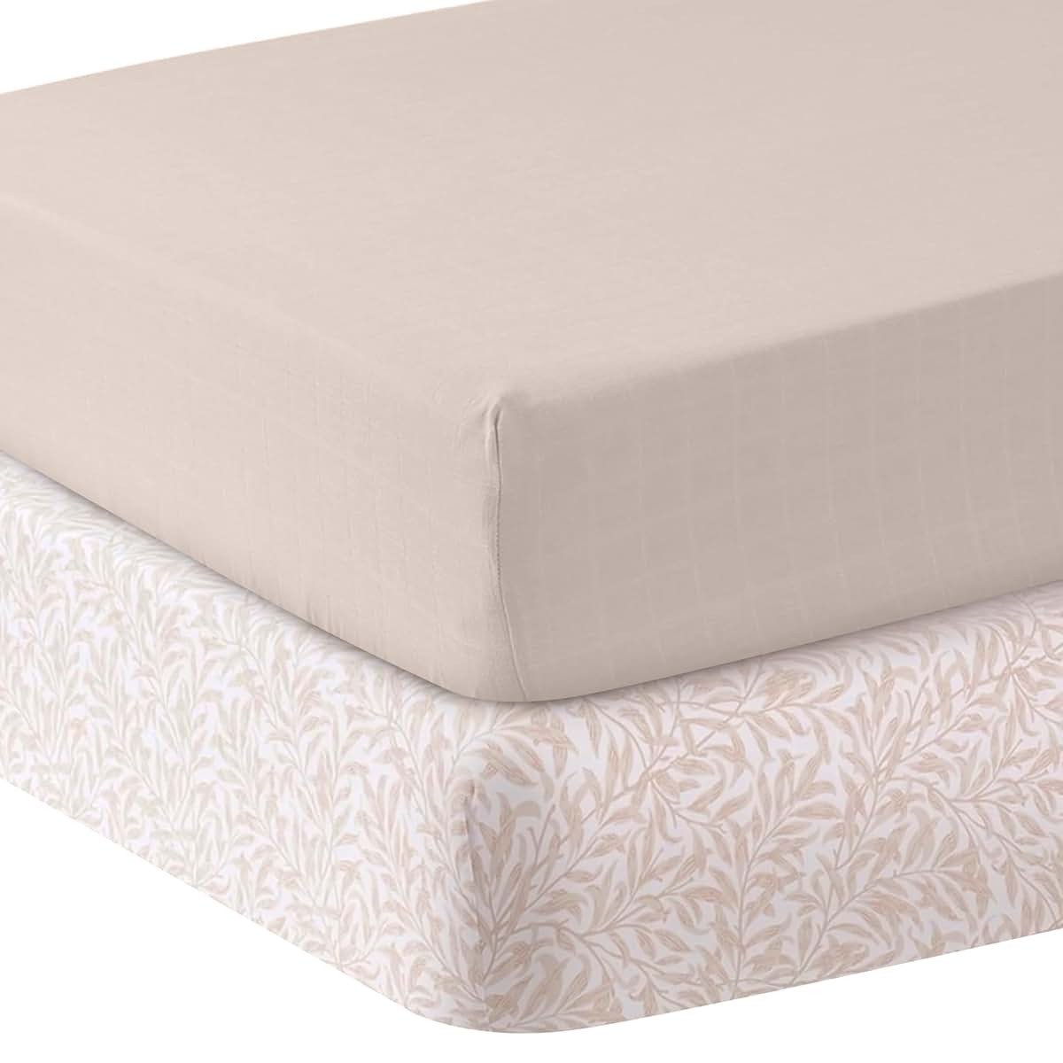 MOZAH Organic Muslin Crib Sheets 2-Pack