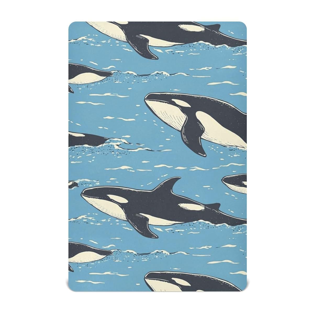 Mazeann Sea Wave Whale Crib Sheet