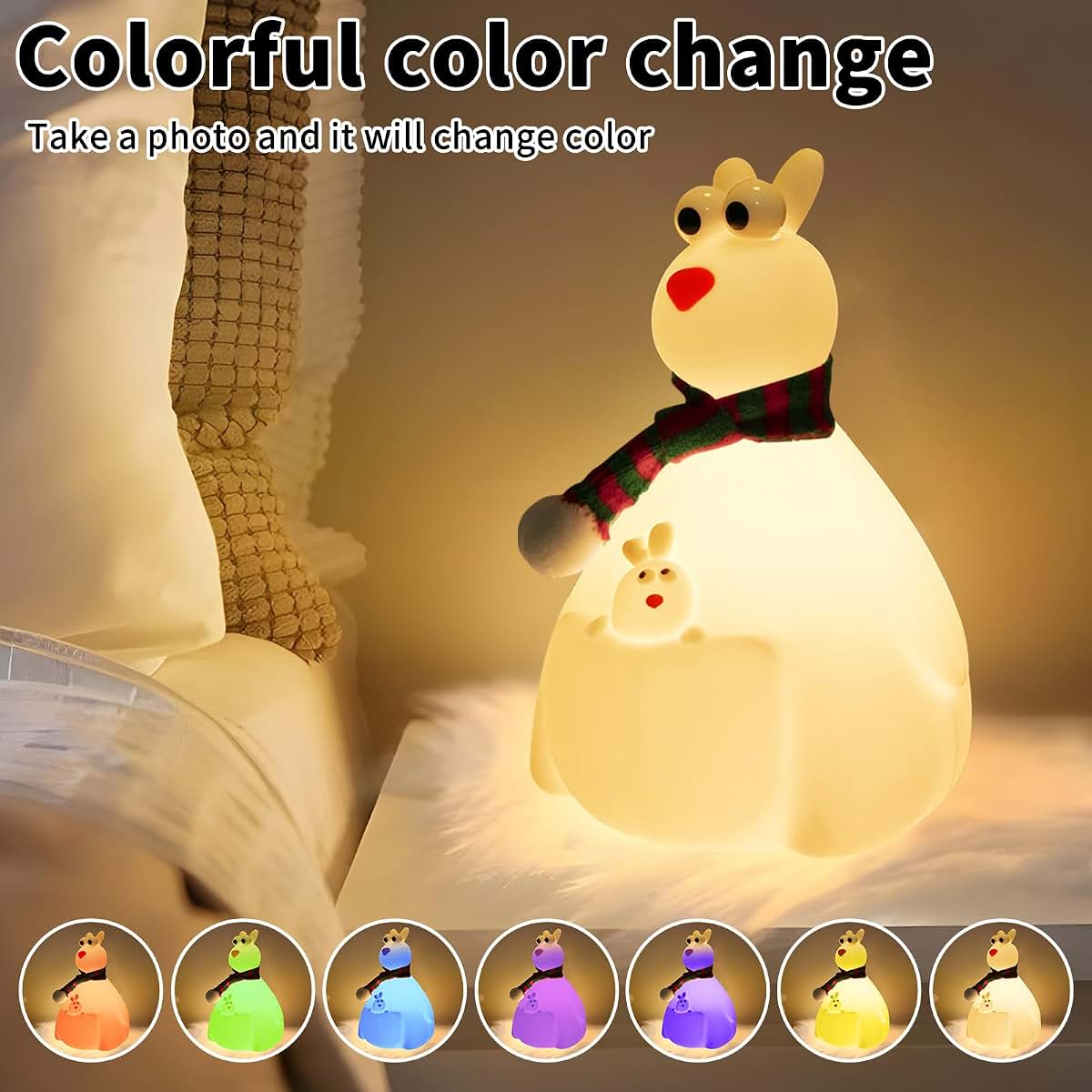 HPYDIY Cute Kangaroo Night Light with Touch Color Changes (photo 2)