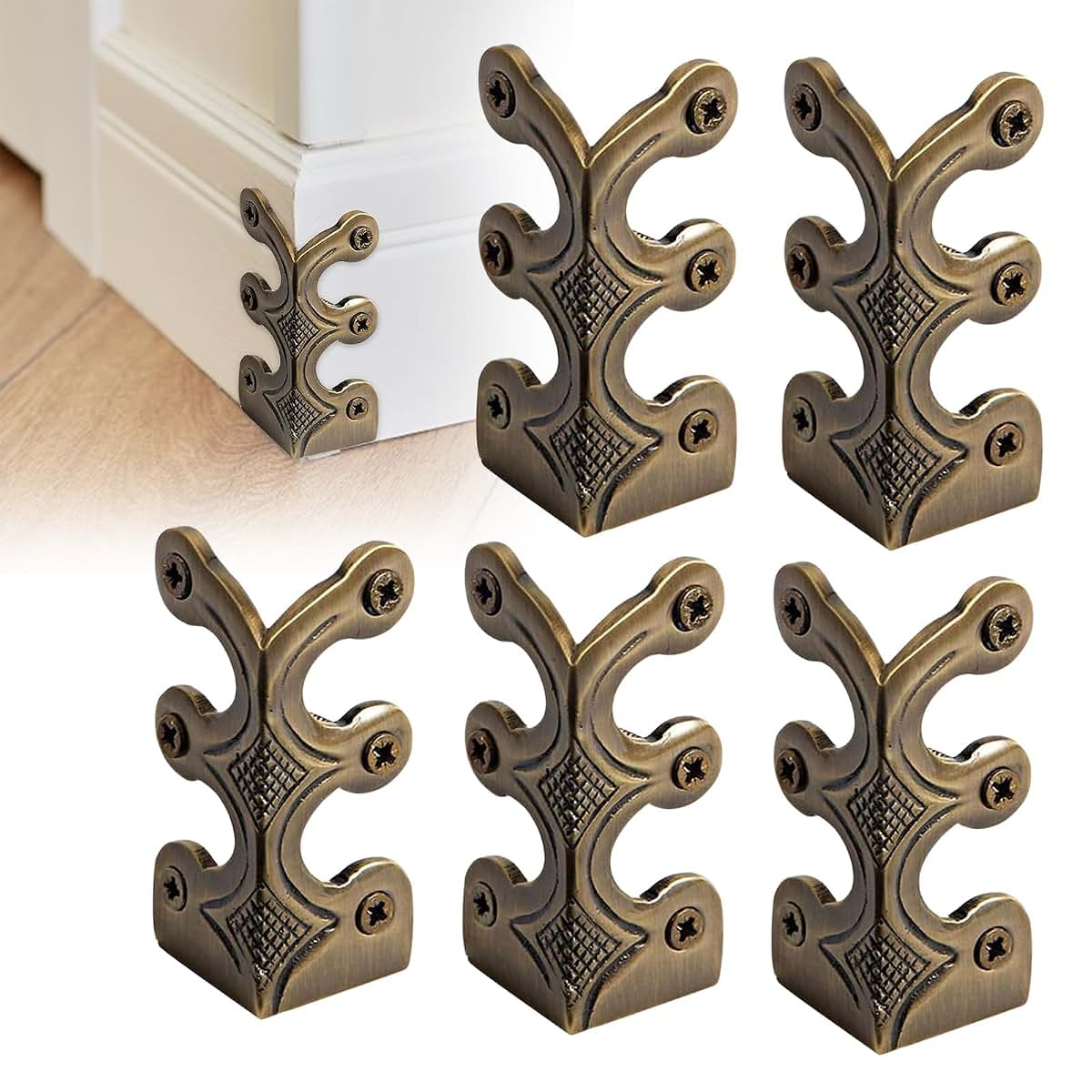 Skiffers Baseboard Corner Protectors Brass 5 Pack Bronze