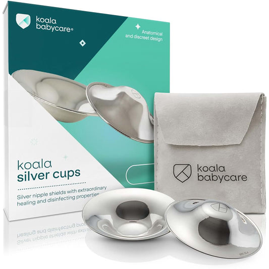 Koala Babycare The Original Silver Nursing Cups - Nipple Shields for Breastfeeding Newborn - Breastfeeding Essentials