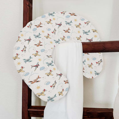 Selgkds Cute Planes Nursing Pillow Cover Watercolor Airplanes Clouds (photo 4)