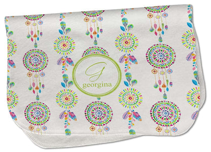 Baby Milano Personalized Dreamcatcher Burp Cloth - Fleece w/Name and Initial