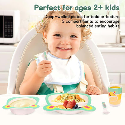 Pheenowl Kids Dinnerware Set, Giraffe Theme