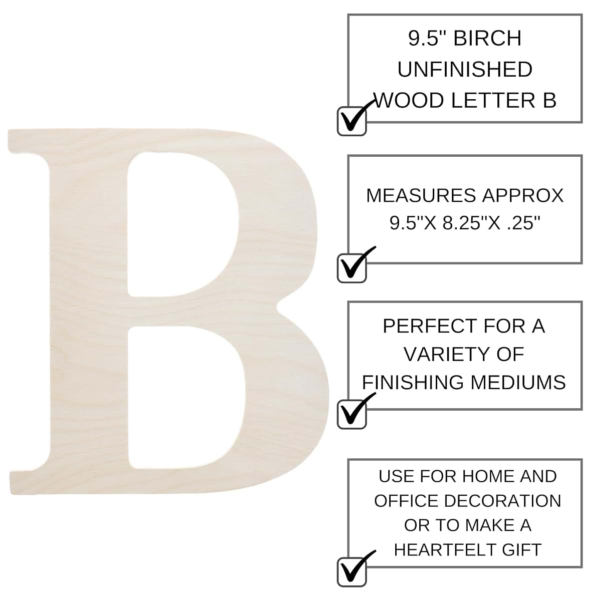 Good Wood By Leisure Arts 9.5 Inch Wooden Letter B for Crafts and Decor