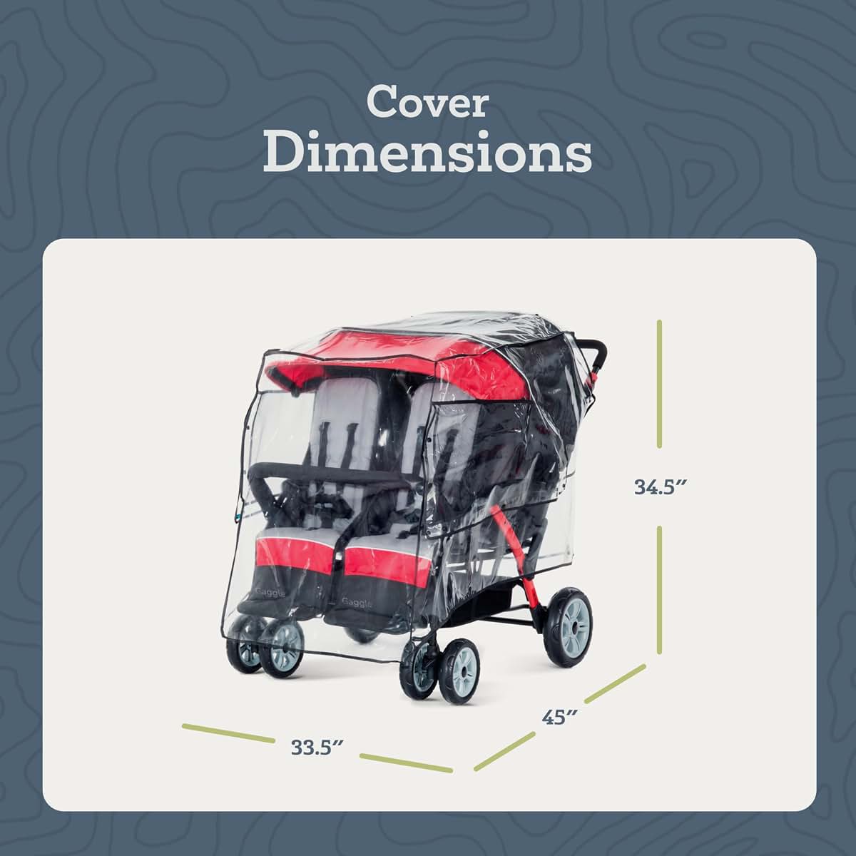 Gaggle Quad Stroller Rain Cover with Mesh Window and 360 Degree Flaps
