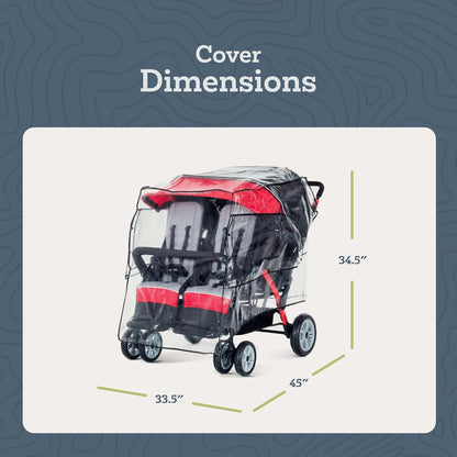 Gaggle Quad Stroller Rain Cover with Mesh Window and 360 Degree Flaps