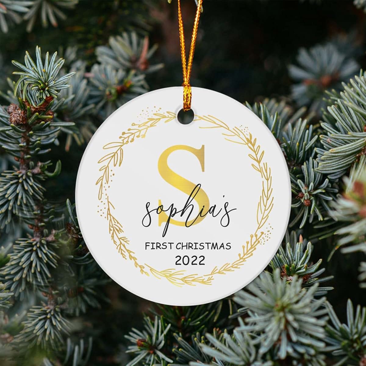 chopie Baby's First Christmas Ornament, My New Baby Gift, Personalized Girl