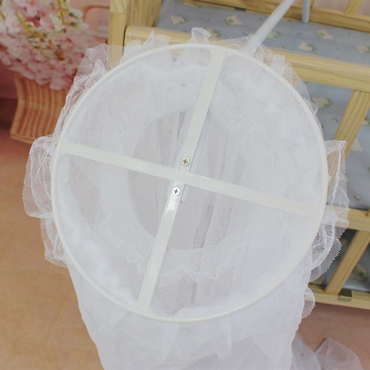 XINNIKESI Cribs Net Canopy Curtains for Bed, Infant Toddler Bed Dome Cot Netting Cute Crib Bedding Set with Stand (photo 3)