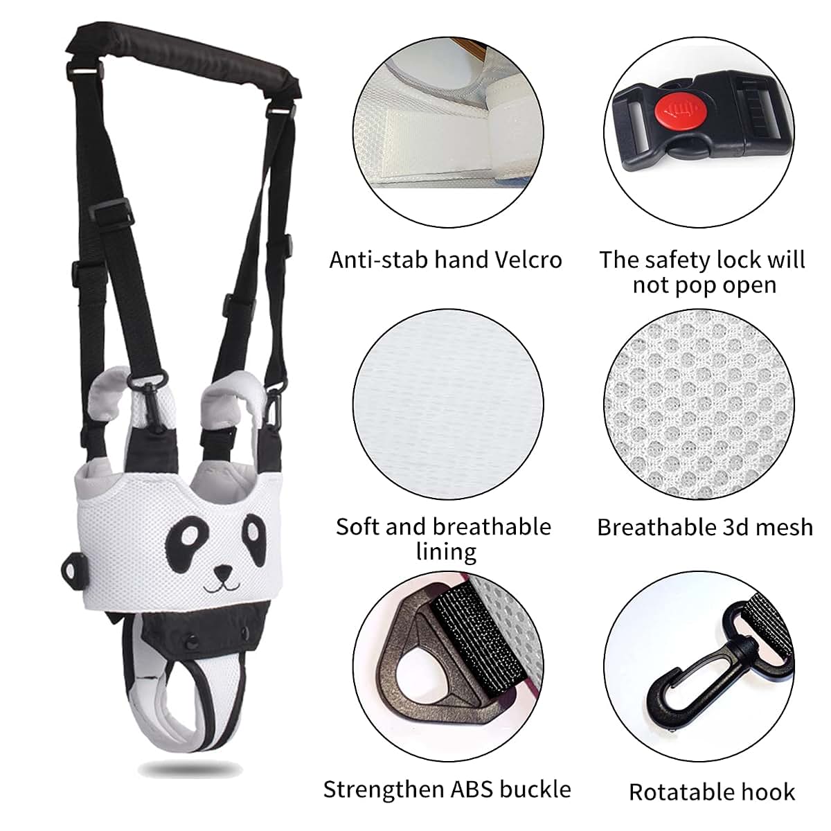 SHIJUNHE Handheld Baby Walker Harness White (photo 2)
