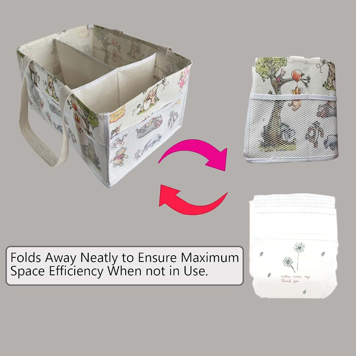 Extra Large Diaper Caddy Organizer Basket for Nursery Essentials