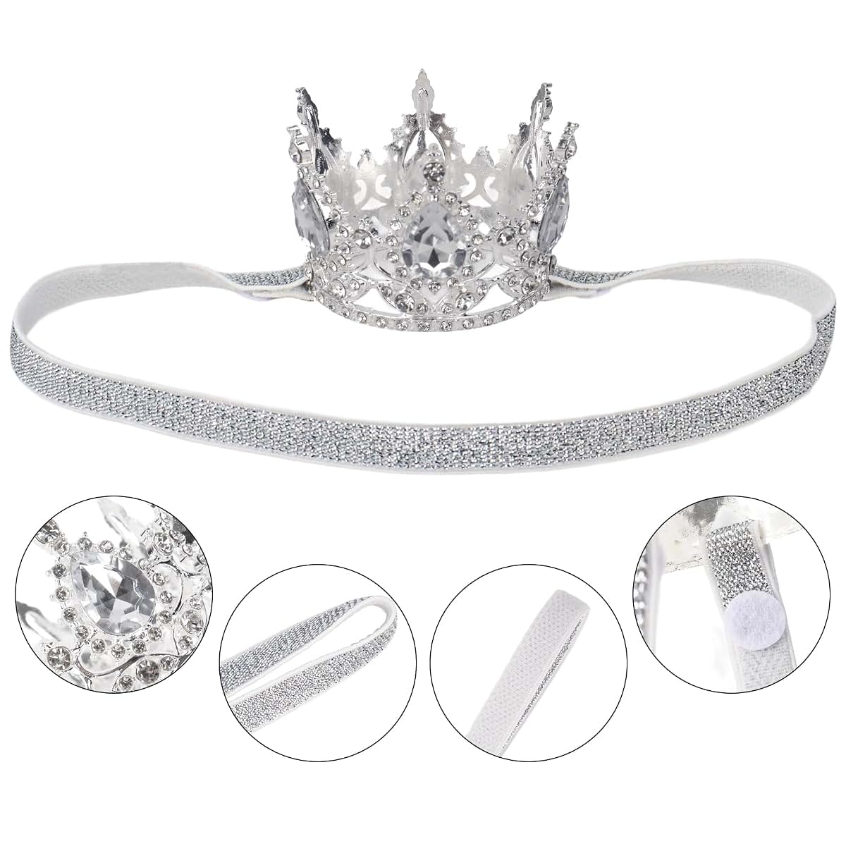 Glitter Baby Crown Headband for Little Girl Princess Birthday Props