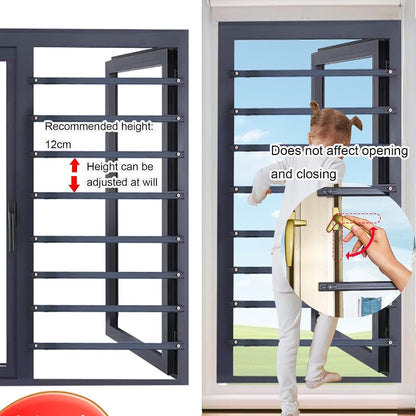 LVLDAWA Window Safety Guards Bar, Aluminum AntiFall Window Blocker Security Bar, Temporary Window Safety Guards for (photo 4)