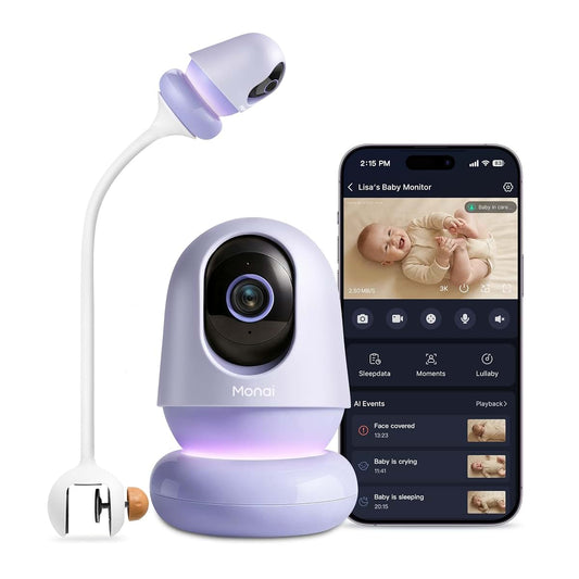 Monai Nest WiFi Baby Monitor with Camera and Audio, Portable, 8H Battery