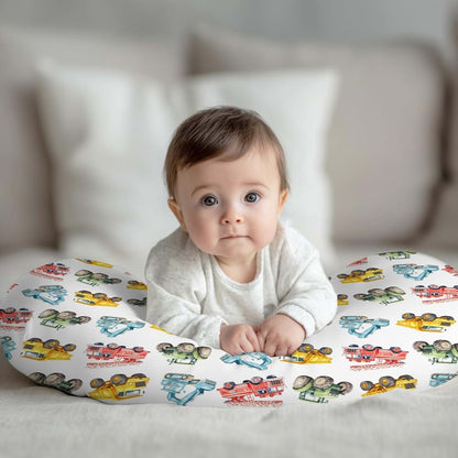 Wicbfdfv Watercolor Construction Trucks Nursing Pillow Cover (photo 3)