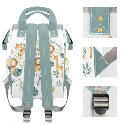 LiSoAkWE Jungle Crown Animals Safari Leaves Customizable Large Capacity Diaper Bag Personalized Name,Waterproof (photo 4)