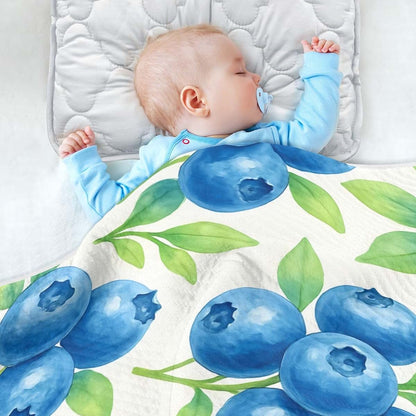 GakkiGii Blueberries Baby Blanket Throw for Naps and Travel Use