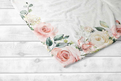 UnoCo Floral Milestone Blanket Girl, Vintage Floral Baby Month Blanket, Personalized Baby Girl Shower Gift, Baby Girl (photo 2)