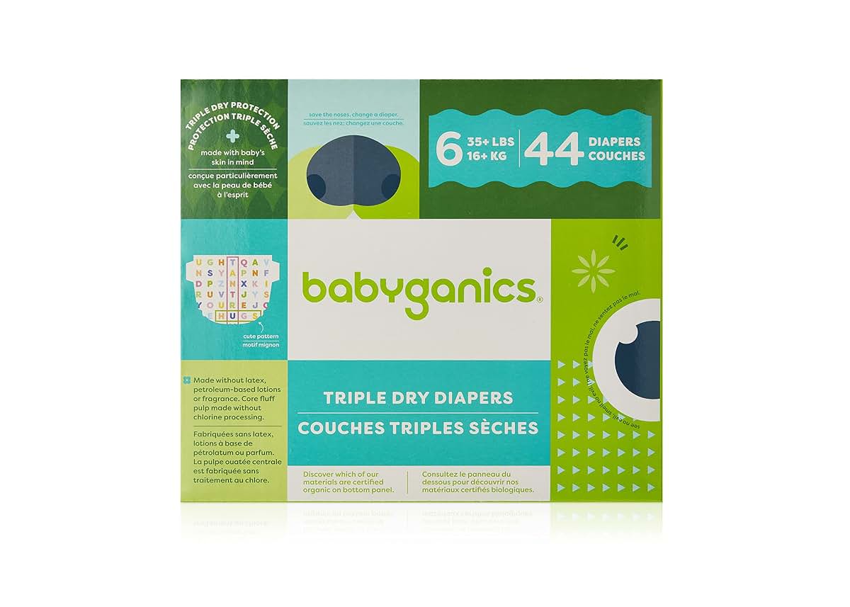 Babyganics Diapers Size 6 44 Ct Ultra Absorbent