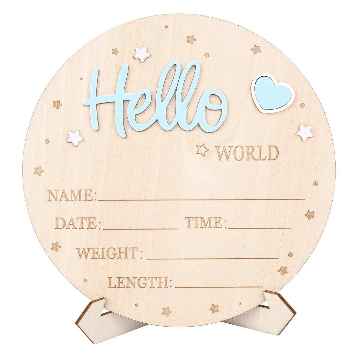 Wooden Baby Announcement Sign Board for Newborn Photo Prop Decor