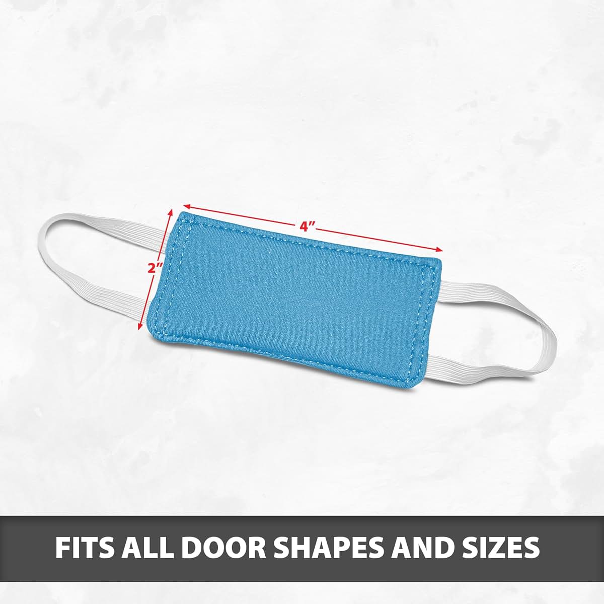 The Handle Wonder Cover Door Latch Silencer Covers, 2 Pack, Blue, Neoprene