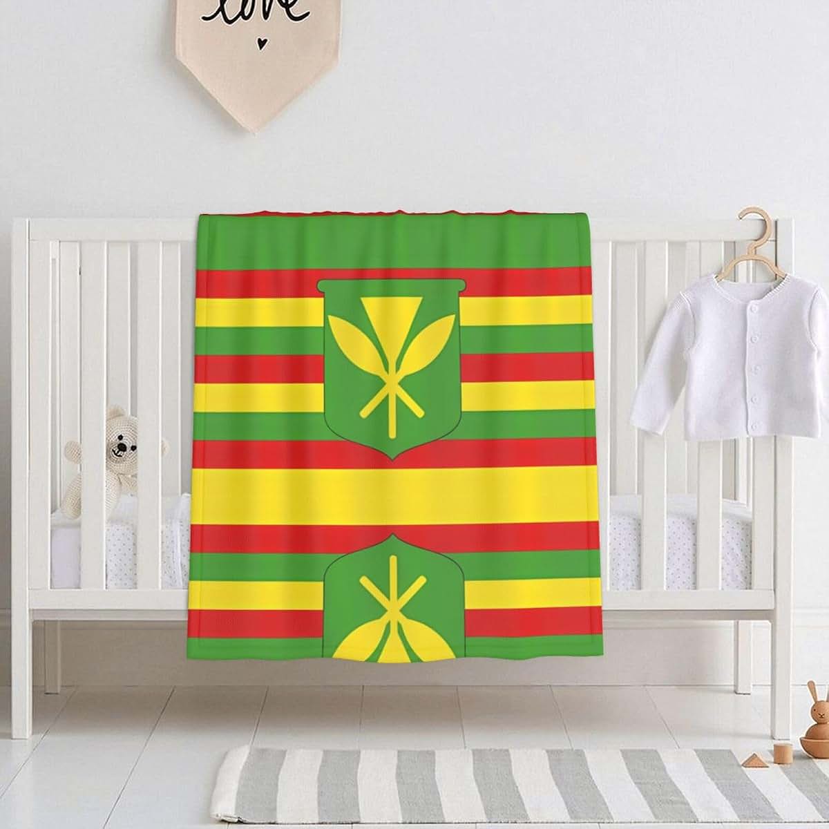 WBQLSL Native Hawaiian Flag Soft Baby Blanket