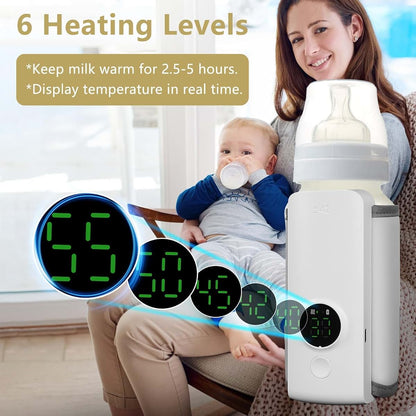 TeqHome Portable Bottle Warmer With USB Rechargeable Battery