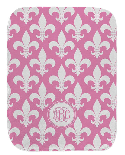 Baby Milano Personalized Fleur De Lis Burp Cloth - Fleece w/Monogram (photo 2)