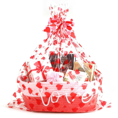 Liengoron Woven Gift Basket with Gift Bag and Bow Tie for Baby Showers
