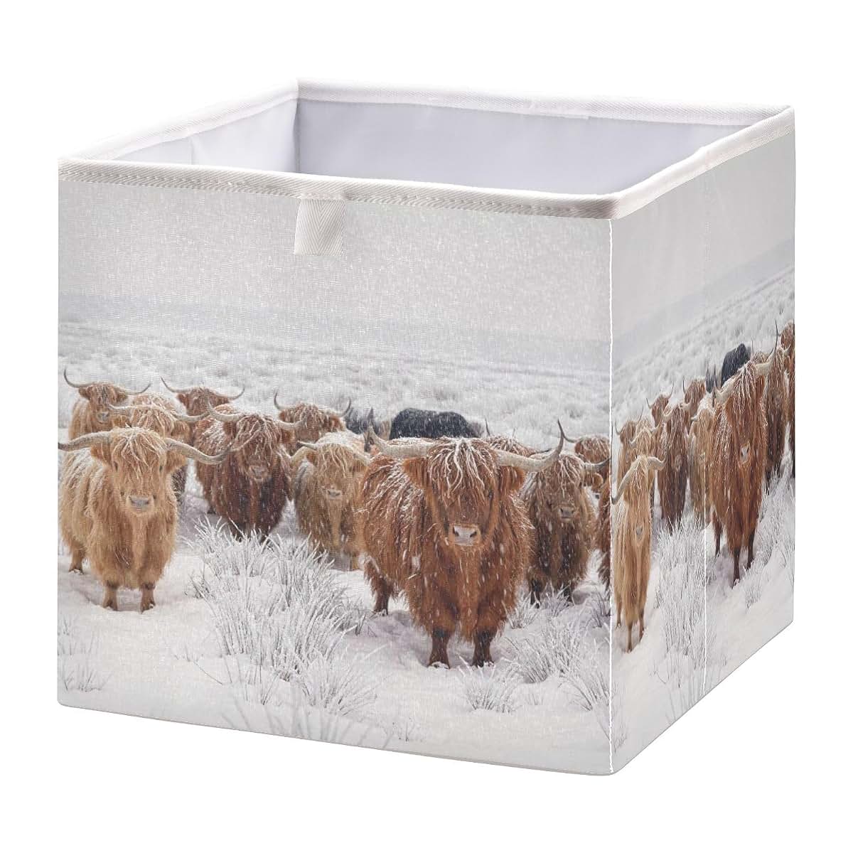 Linqin Scottish Highland Cow Print Storage Basket