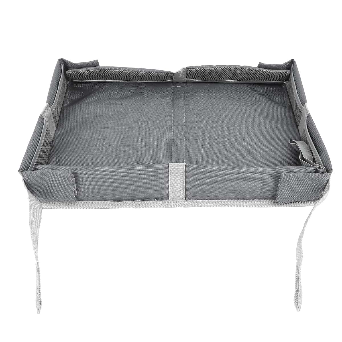 SIXRUN Kids Airplane Travel Tray Cover, Folding Table Toy Organizer Bag, Grey, Polyester Fiber, Multifunctional Design