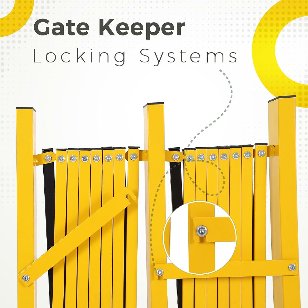 YardYonder 11FT Expandable Barricade Gate with Wheels, Folding Security Fence (photo 4)