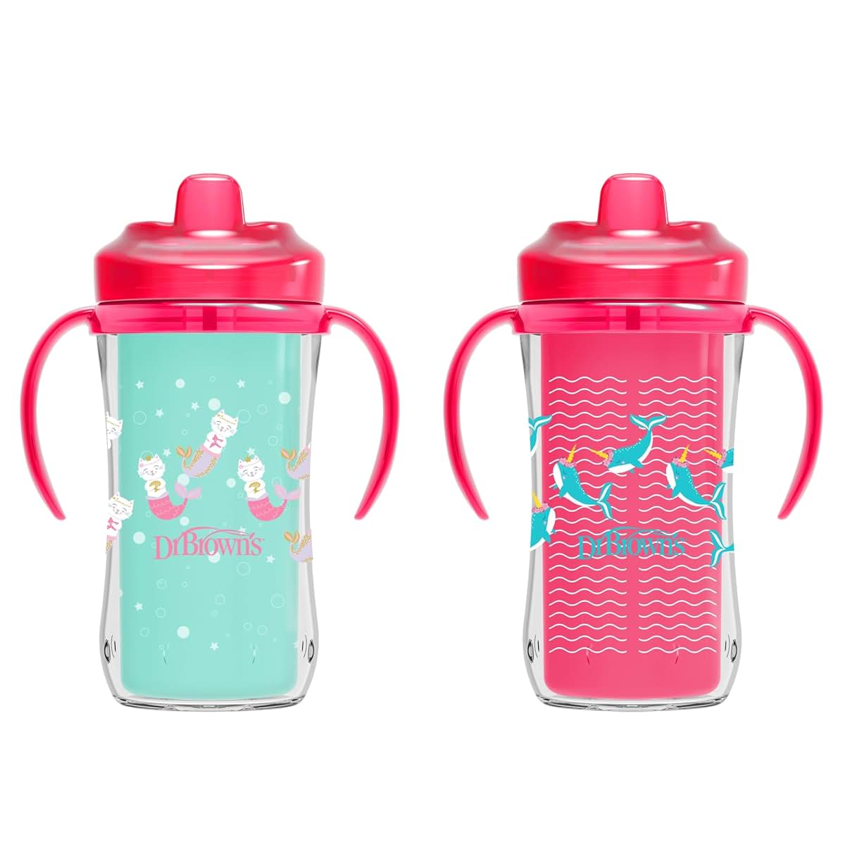 Dr. Brown's Milestones Insulated Hard Spout Sippy Cup, Pink (2-Pack)