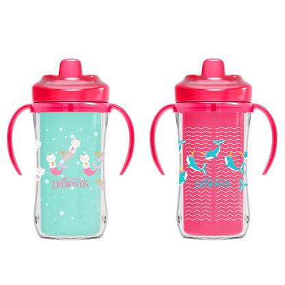 Dr. Brown's Milestones Insulated Hard Spout Sippy Cup, Pink (2-Pack)