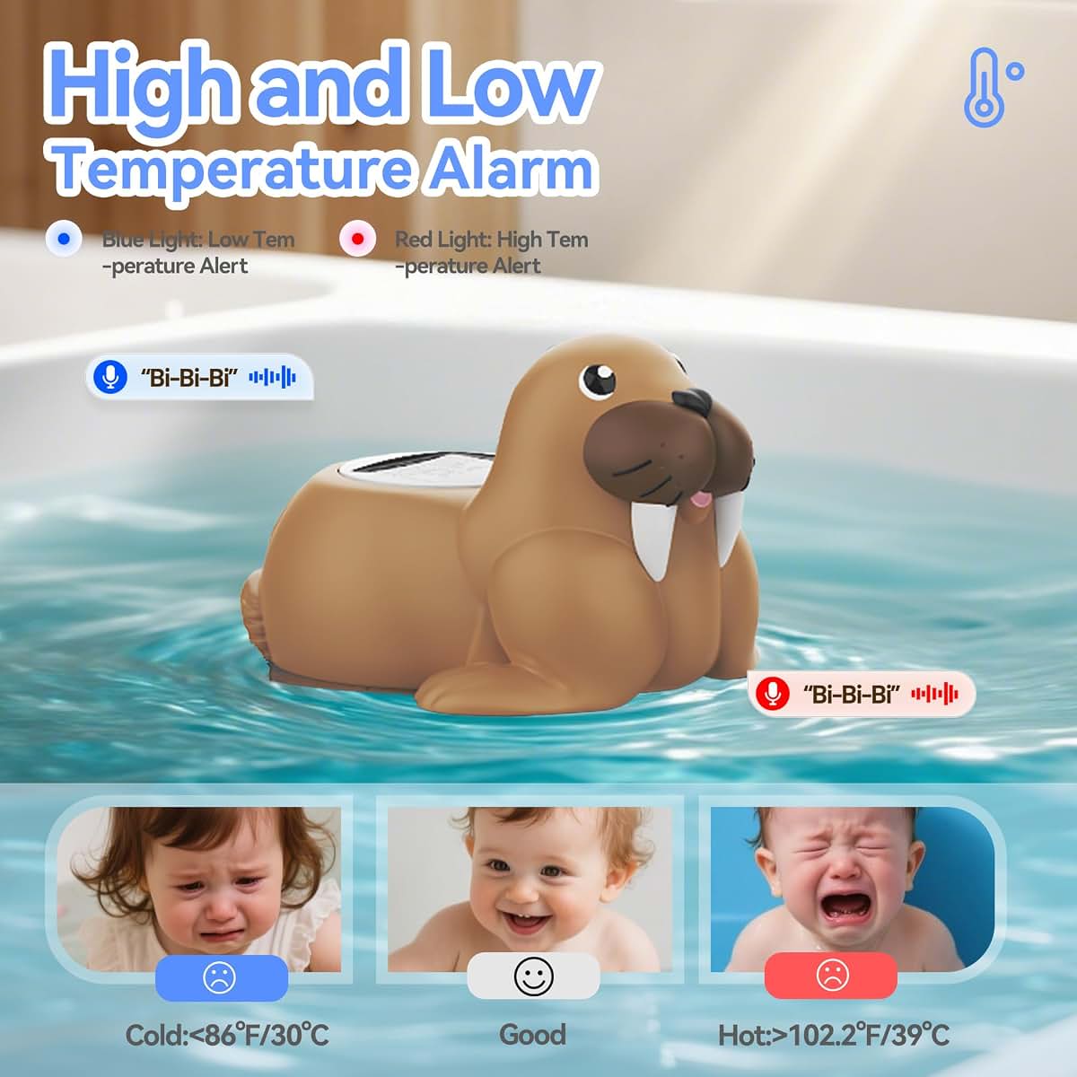Doli Yearning Baby Bath Thermometer with LCD Display and Safety Light