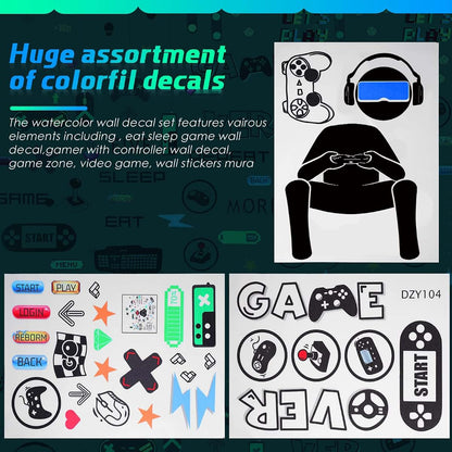 BabyOneStop Gamer Wall Decals Removable PVC Video Game Stickers
