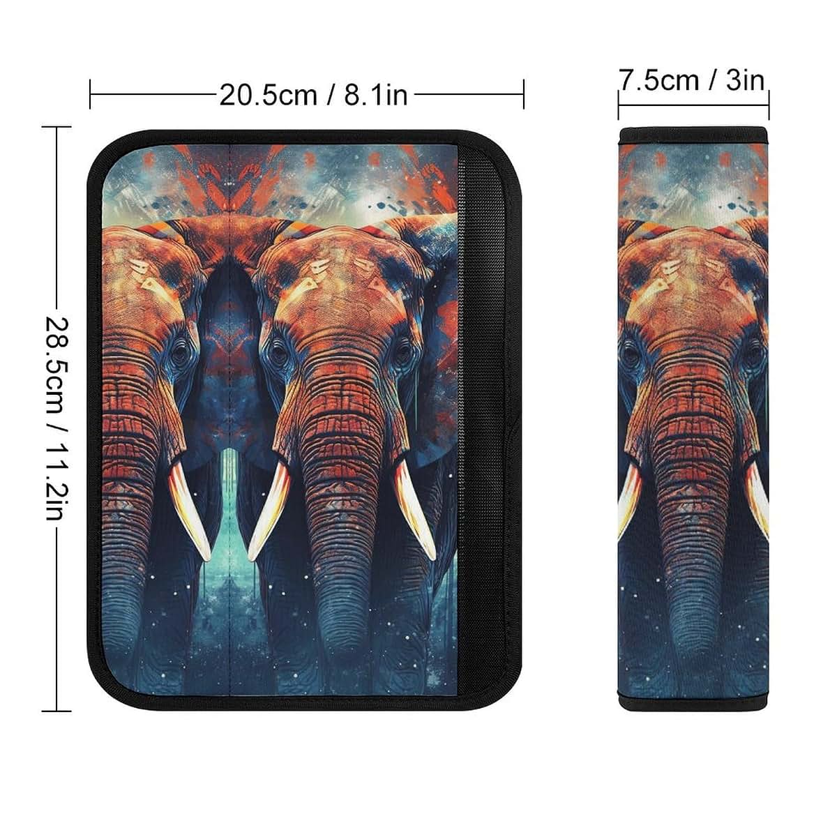 Jhion 2Pcs Car Seat Belt Pad Cover Wild Animals Soft Auto Seat Belt Cover (photo 2)
