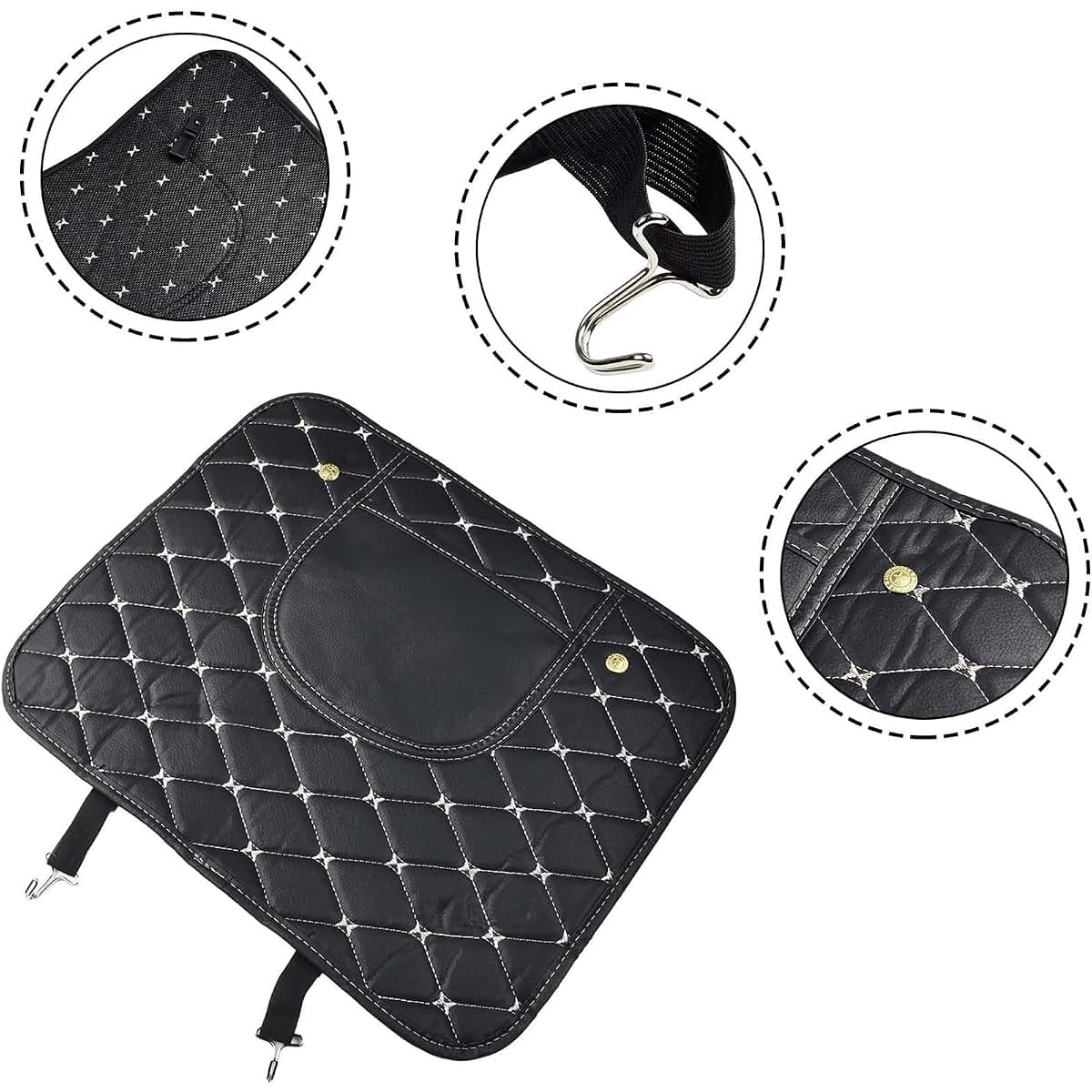 KZYIQUOJ Car Seat Back Kick Protectors for Mercedes G Class 2008-2025, 2-Pack Universal Leather Anti-Scratch Pad (photo 3)