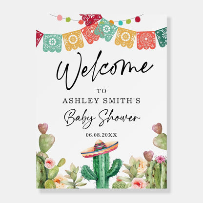 Kaysen Personalized Welcome To Baby Shower Sign, Fiesta Taco Bout Baby Shower Welcome Sign, Custom Name Baby Shower (photo 2)