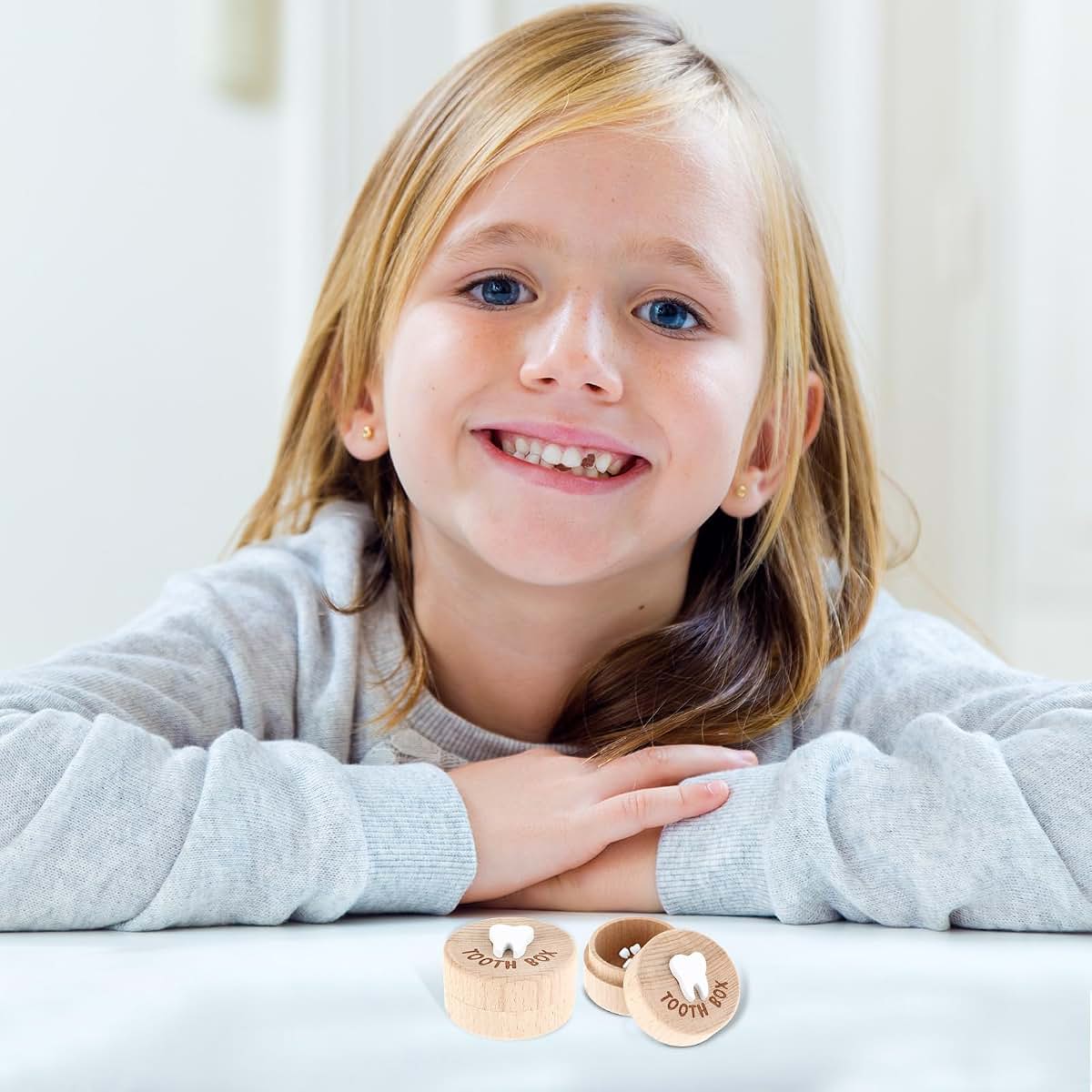Tooth Fairy Tooth Holder 2-Piece Wooden Keepsake Box