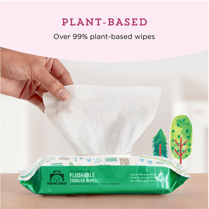 Mama Bear Flushable Wipes Unscented
