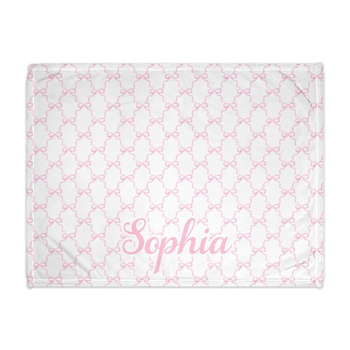 Girls Love A Monogram Personalized Baby Blanket With Coquette Bow