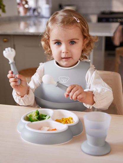 BabyBjörn Baby Spoon and Fork Set, 4 Pieces, Gray