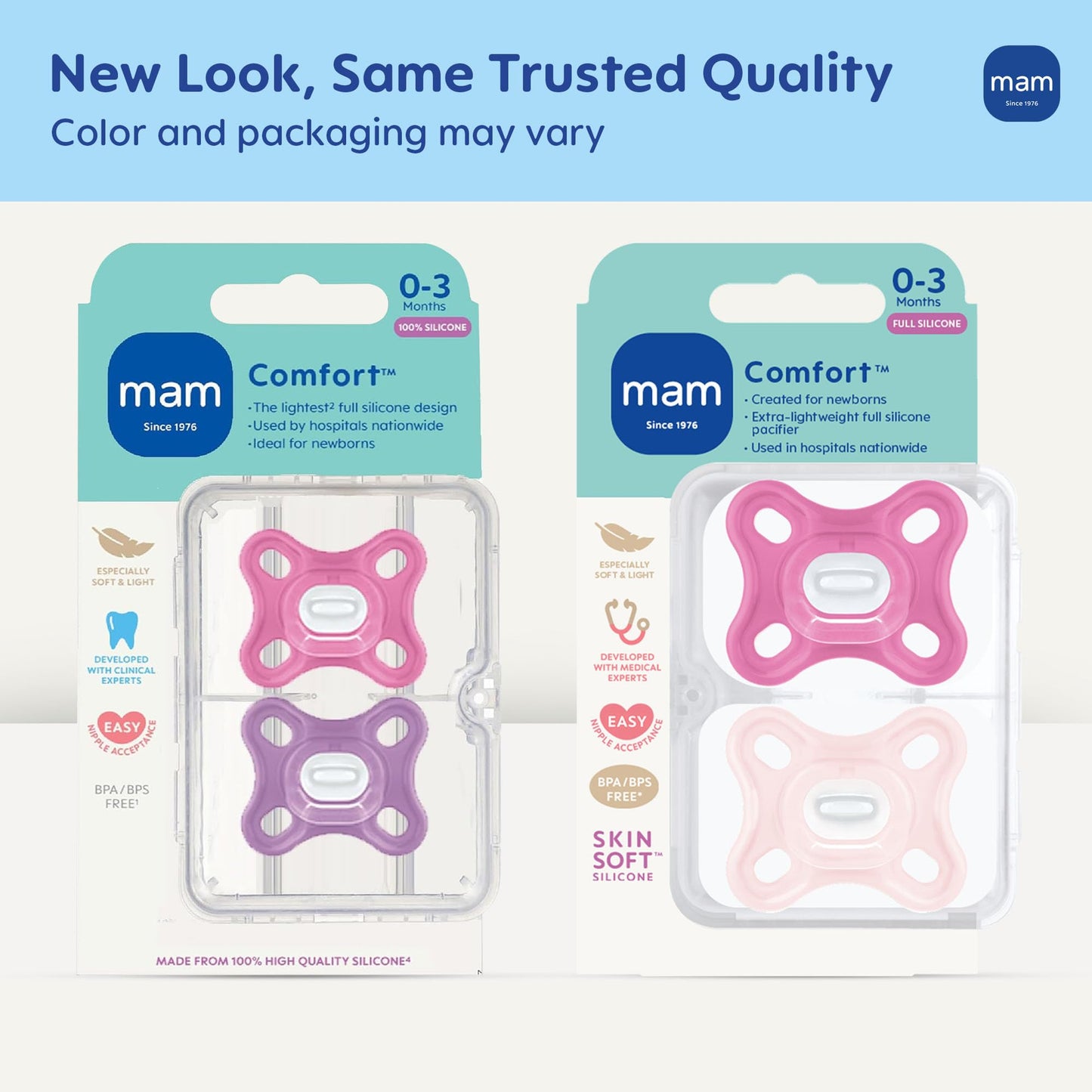 MAM Comfort Pacifier, Lightweight, 0-3 Months