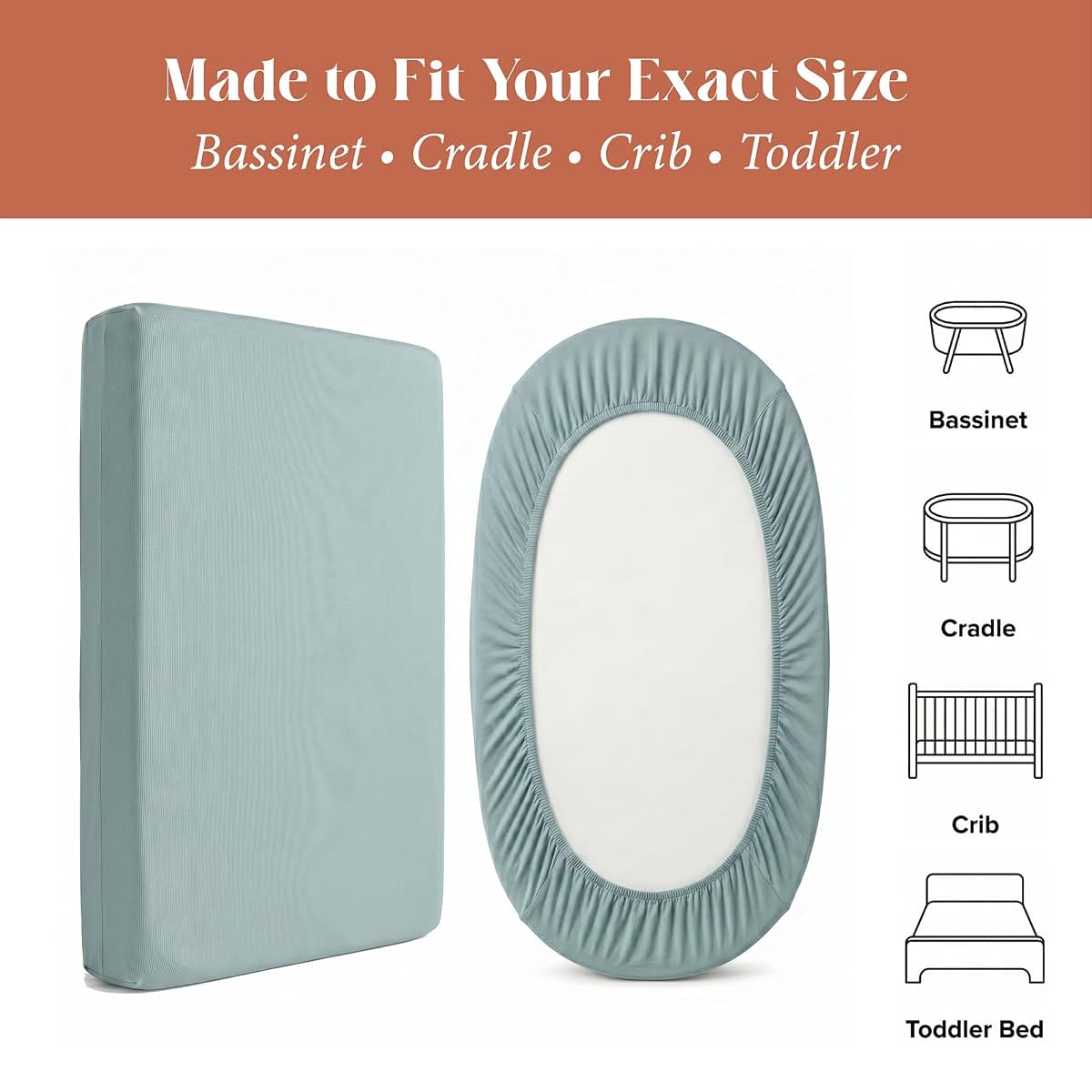 Ababy Custom Size Baby Fitted Sheet in Seafoam Green – Bamboo Jersey (photo 2)
