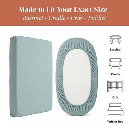 Ababy Custom Size Baby Fitted Sheet in Seafoam Green – Bamboo Jersey (photo 2)