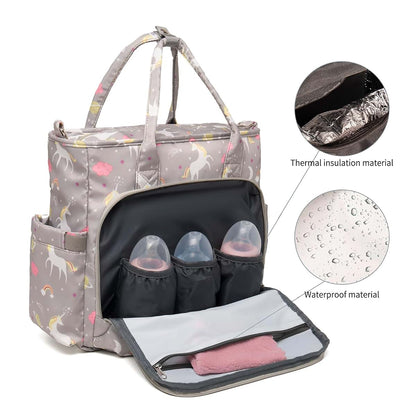 MEYTEILAY Diaper Bag Tote Baby Changing Bag Portable Waterproof and Large Capacity with Shoulder Strap Stroller (photo 3)